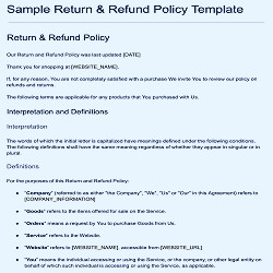 Return & Refund Policy Template - TermsFeed